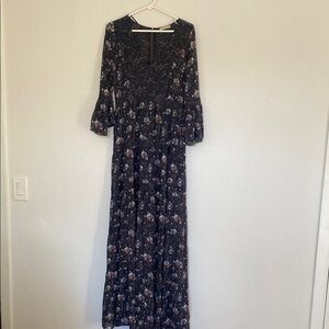 Ulla Johnson Black Bell Sleeve Gown